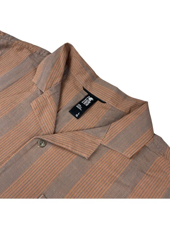 Mountain Hardwear Other - Mountain Hardwear Men's Cotton/Hemp S/S Camp Shirt Brown/Blue Stripe • Large